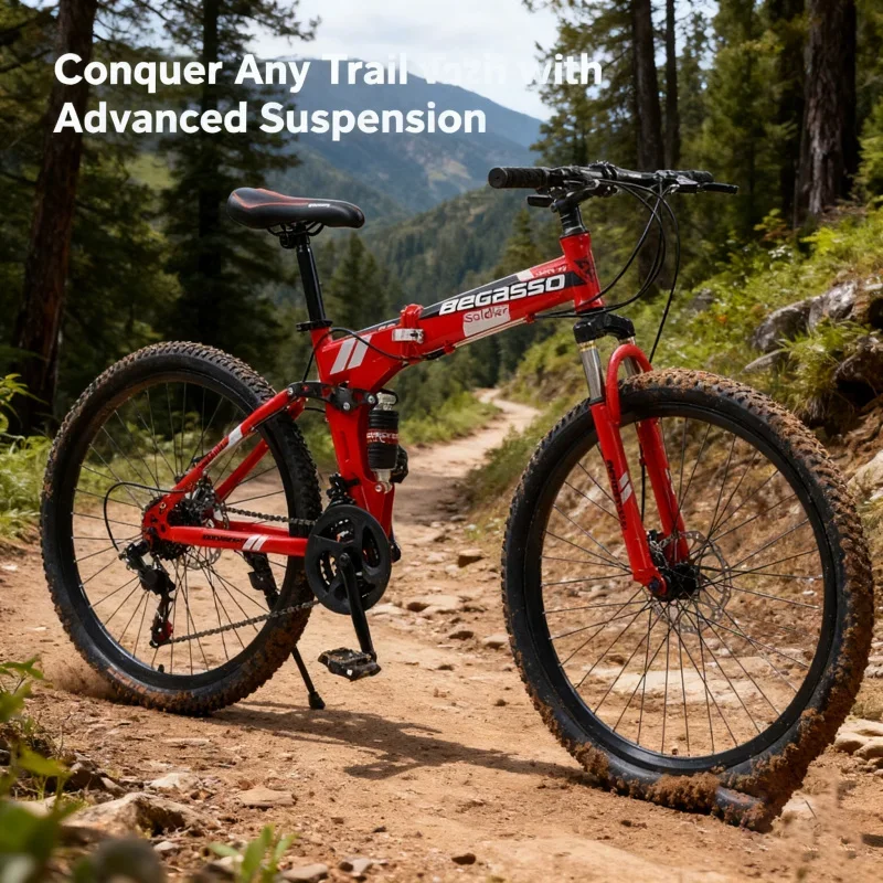 عالية التكوين الأحمر للطي الدراجة الجبلية الكبار متغير السرعة لينة الذيل عبر الحدود بالجملة عجلة تكلم