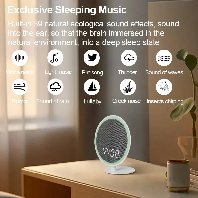 Smart Caixa De Som Bluetooth Speaker White Noise Baby Kid Sleep Aid Relaxation Meditation Sound Box with 3 Timer Night Light