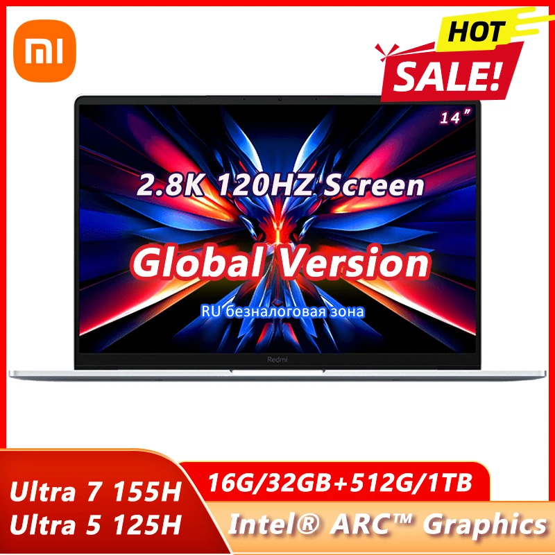 Xiaomi Redmi Book Pro 14 2024 Laptop Intel Core Ultra 5 125H/Ultra 7 155H 14/16 Core 32GB DDR5+1TB SSD 14