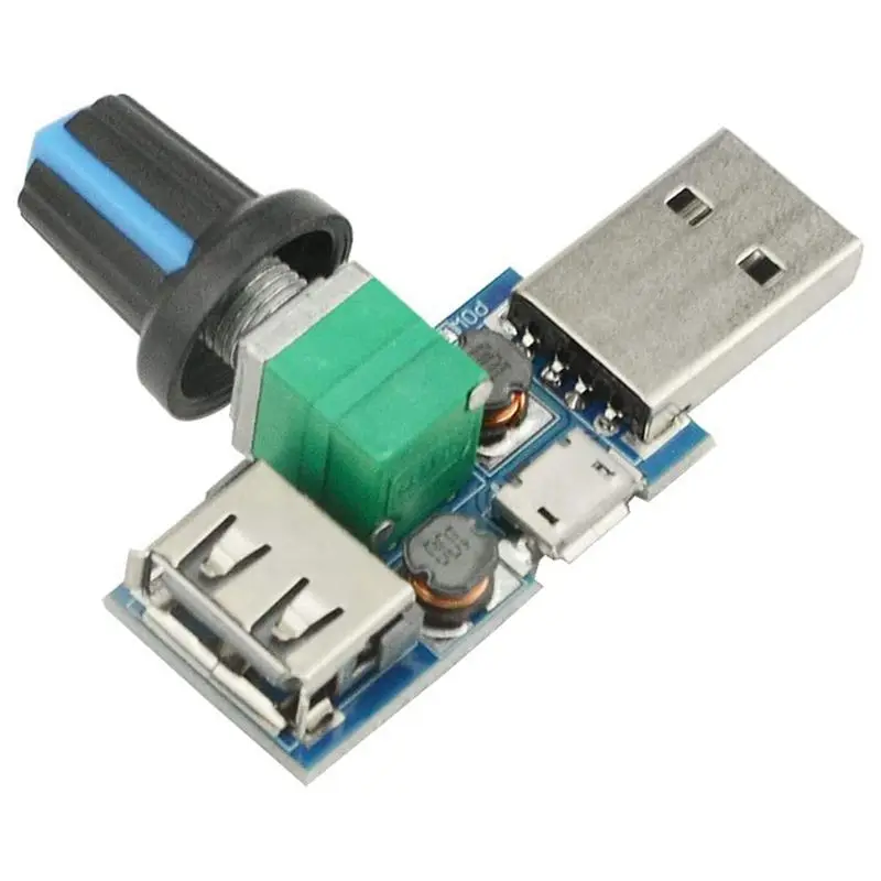 Daily Sale 6Pcs 5W USB Fan Air Volume Speed Stepless Governor Module USB Speed Controller DC 5V USB Male Input DC4-12V To 2.5-8V