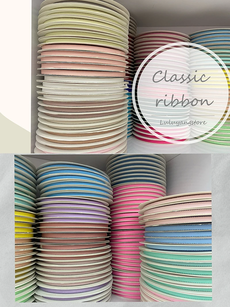 Grosgrain Till Ribbon Webbing Bias Muti-Color Polyester Binding Tape 6 9 12 15 20 25mm For Hat Clothing Wrapping Flower Bags Sew