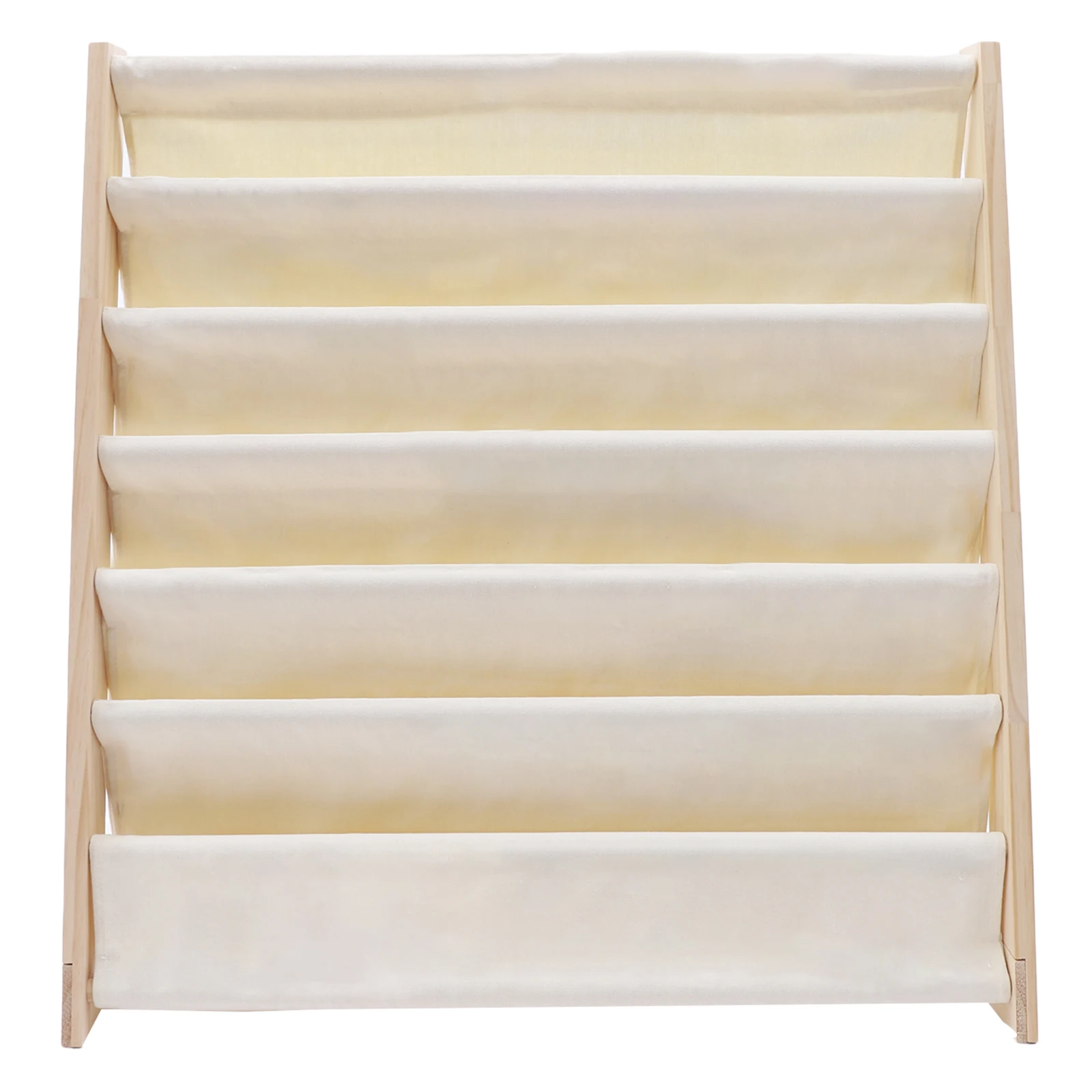 Natural Beige 6-Layer Book Rack 29.5x11.8x31.1 Inch Kids Bookshelf Books Toys Storage Organization