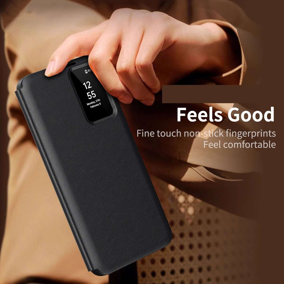 

Mobile phone case for Samsung S25 Ultra smart window with SIM card leather case