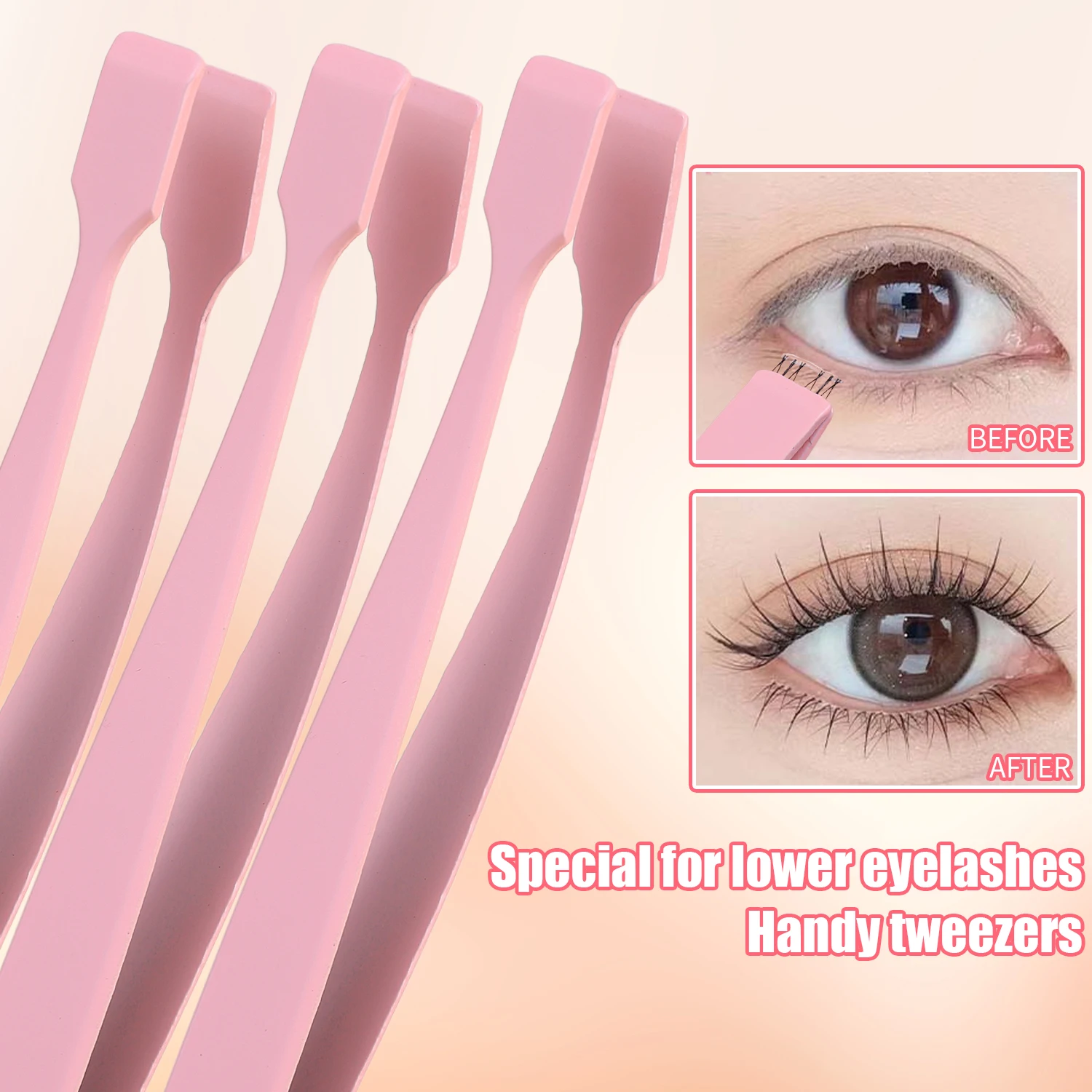 Pinzette per ciglia Pinzette ad alta precisione per clip per ciglia Applicazione precisa per grappolo individuale Pinzette per ciglia Strumento per il trucco