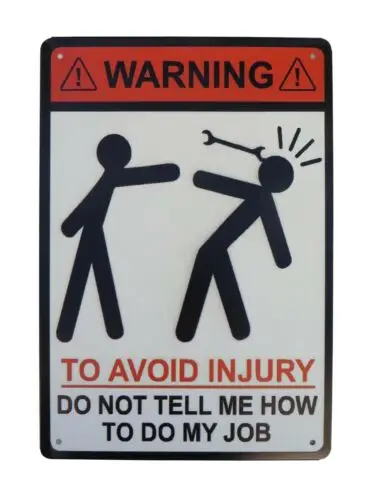 Warning to avoid injury tin metal sign where to get home decor