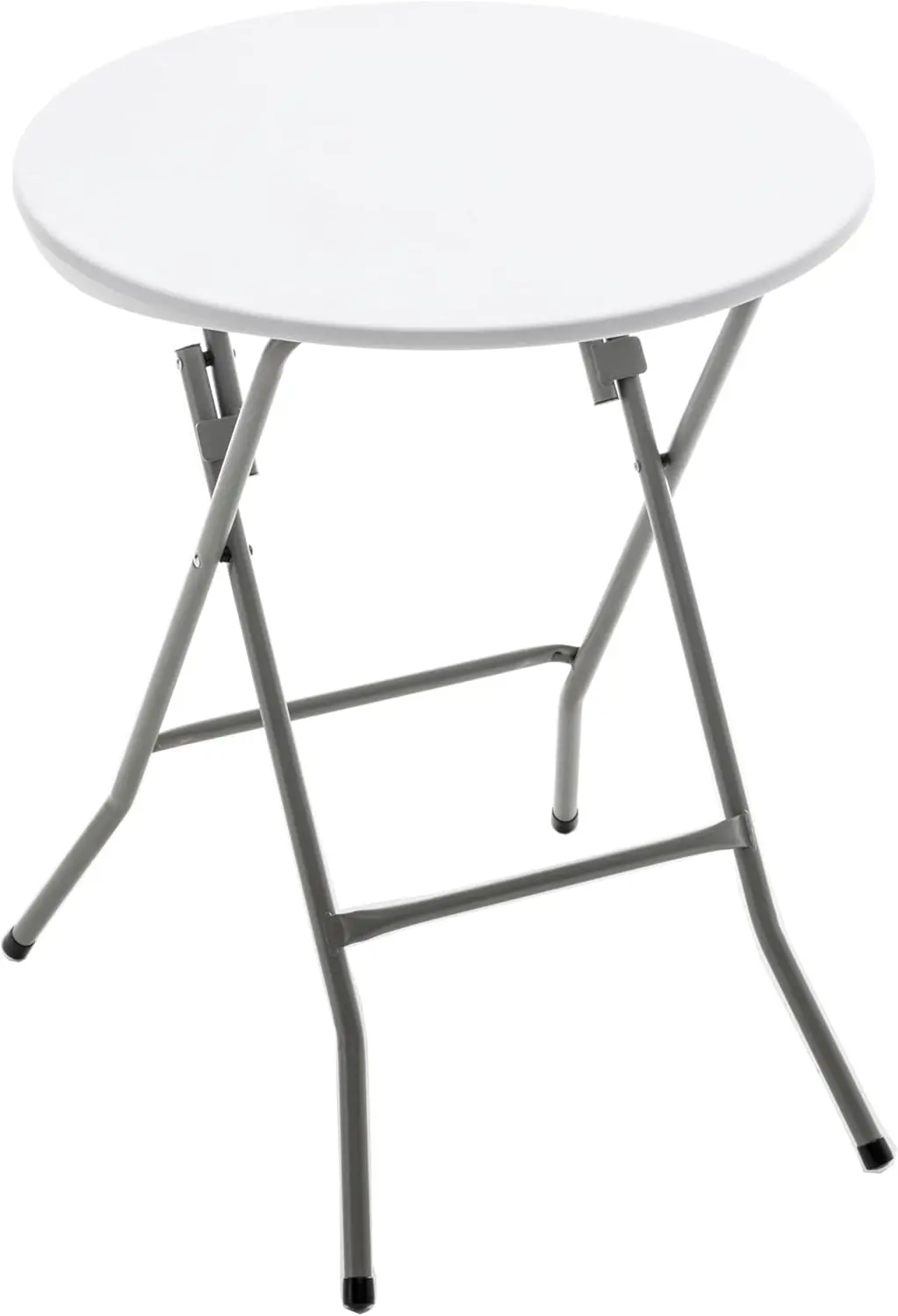 

White 24" Round Plastic Folding Table for Picnic Party Camping Banquet Dining Wedding Indoor Outdoor