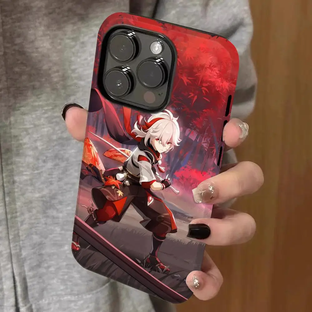 

kaedehara kazuha Phone Case Double-layered 2-in-1 Film Case For IPhone 16 15 Promax 14 13 Pro 12 11 plus Samsung S Covers