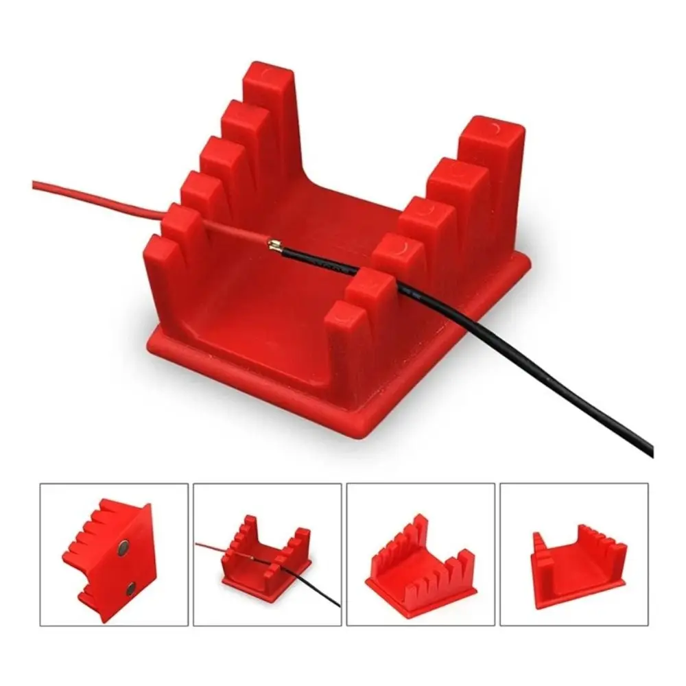 Dispositivo per filo di saldatura resistente alle alte temperature Supporto per filo di saldatura magnetico nero/rosso Morsetto antiscivolo Regolazione a 360 gradi