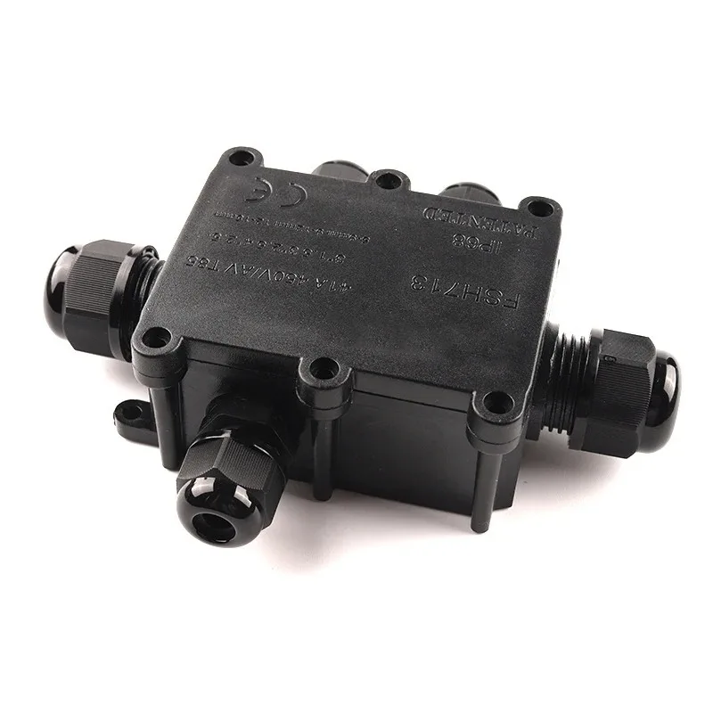 IP68 Waterproof Power Control Junction Box Black 2/3/4/4+/5/6 Way Enclosure Block Cable Connection Wire Protection Wiring Access