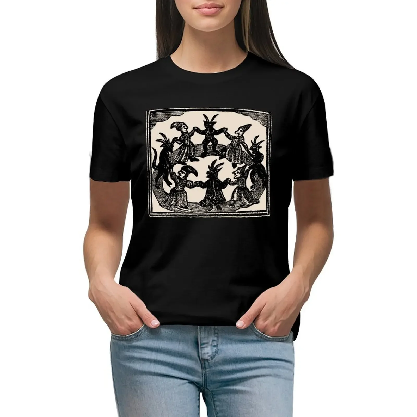 

Witches Circle Dance T-Shirt sweat funny anime t shirts for Women graphic