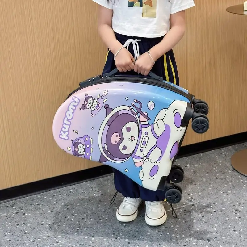 

Cute Cartoon Sanrios Kuromi Hello Kittys Luggage Box Children Cartoon Style Universal Wheel Cartoon Fashion Festival Gift