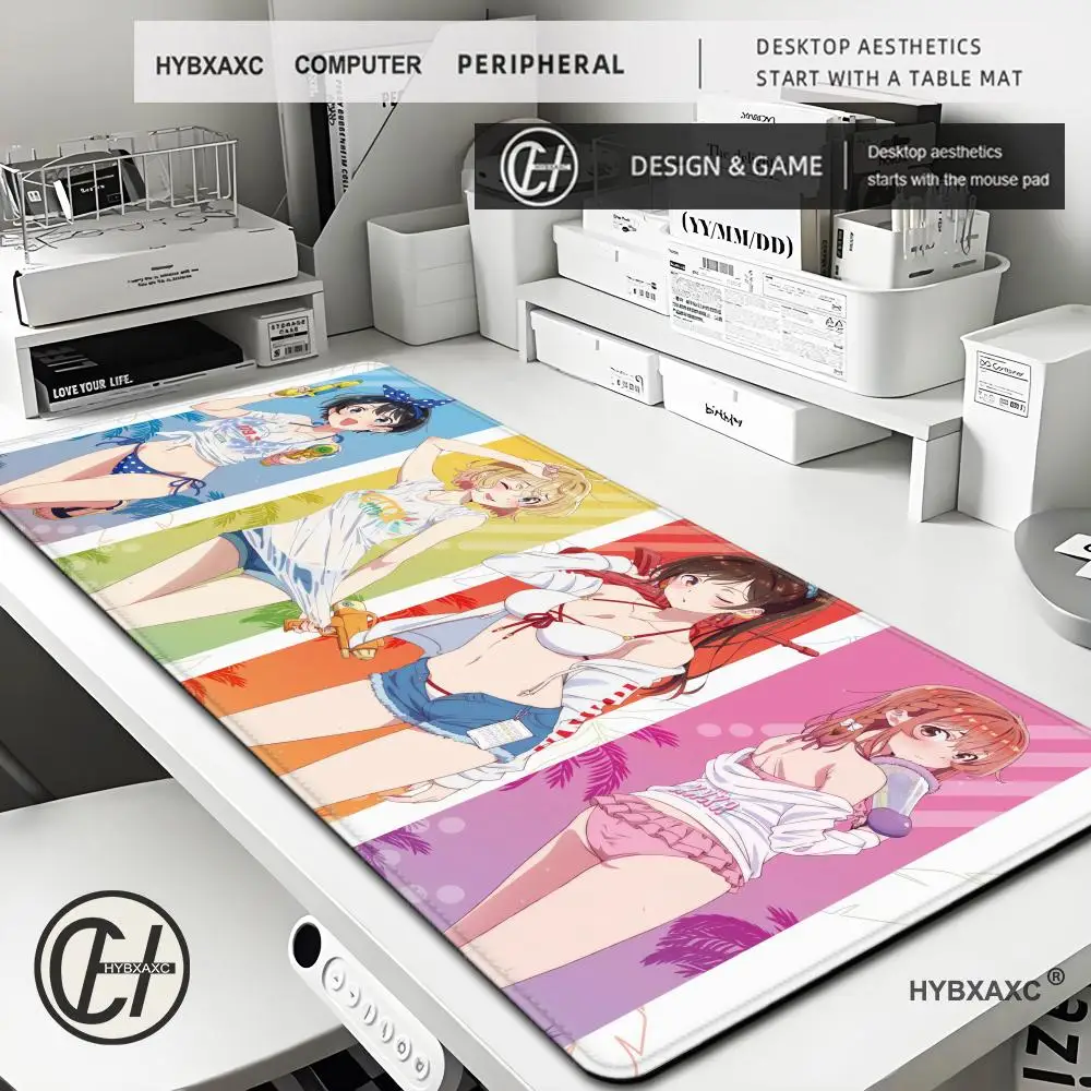 

Rent-A-Girlfriend Anime HD Printing Mousepad Rubber Cartoon Gaming Non-slip XXL Mouse Pad Keyboard Desk Mat Accessories