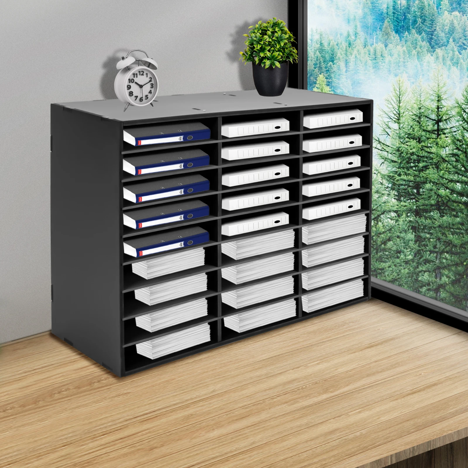 27 فتحة منظم أدب سطح المكتب قابل للتعديل لمركز بريد فارز الملفات