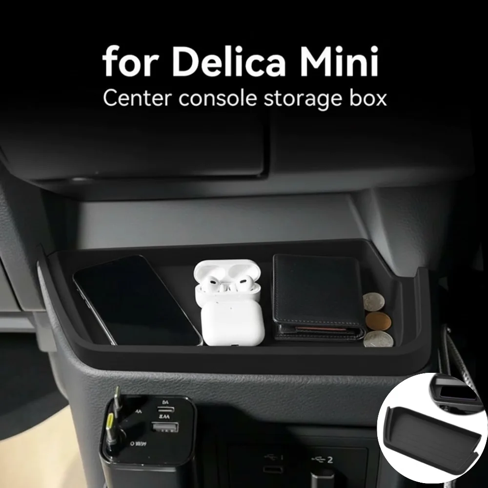 Silikon-Mittelkonsolenauflage für Mitsubishi Delica Mini 2. Generation BA-Serie, rutschfeste Aufbewahrung, Organizer, TidyinTray