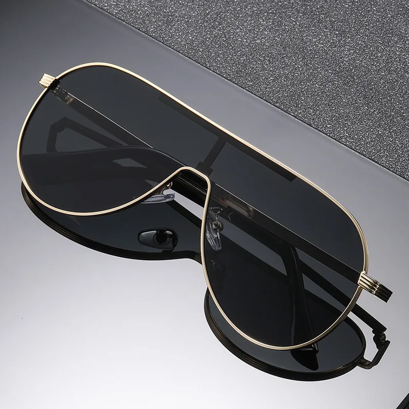 New One-piece Pilot Sunglasses - Metal Frames - Uv Protection - For Driving Car Sunglasses2524