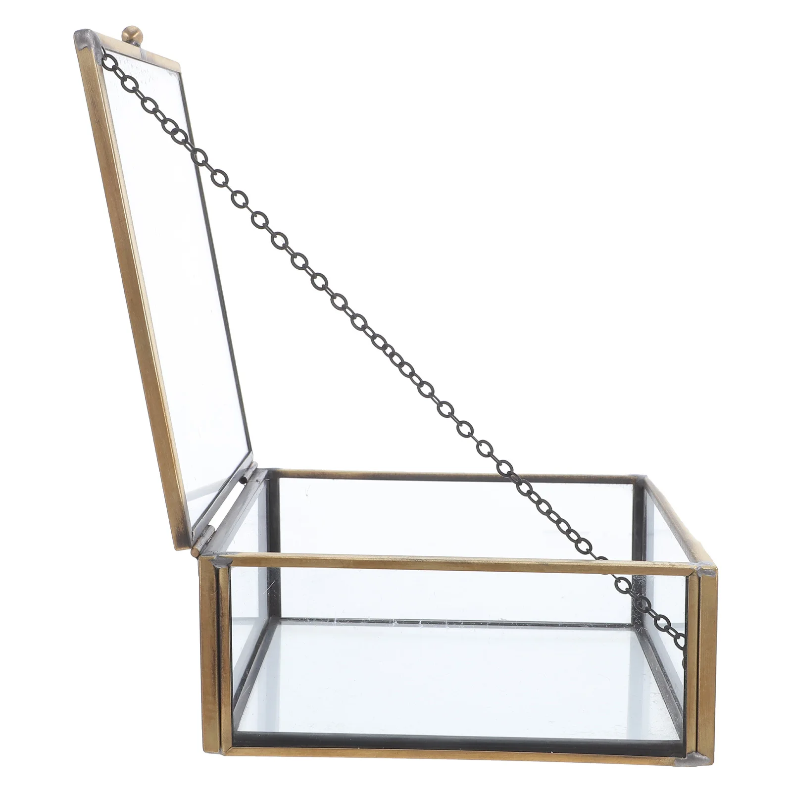 

Jewelry Display Case Lidded Glass Storage Makeup Holder Organizer Vintage Boxes