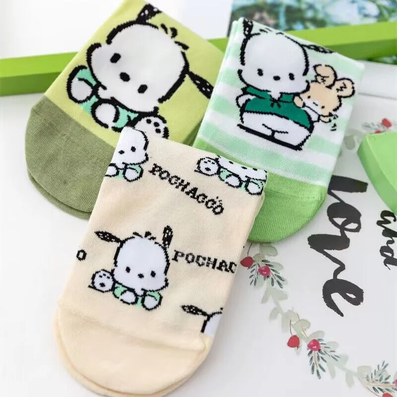 

Sanrio Pochacco Socks Women's Spring Thin Short Tube Cartoon Cute High-quality Fashion Casual Cotton Deodorant Sports Socks