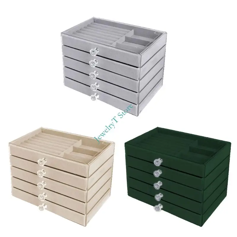 

LX9D Versatile Jewelry Storage Solution 5 Adjustable Shelves PET Display Case