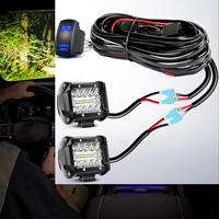 LED Light Bar Wiring Harness Kit 14AWG Heavy Duty 12V 5Pin Rocker Laser On Off Switch Power Relay Blade Fuse-2 Lead