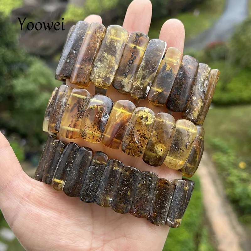 Plant Amber Bracelet&Bangle for Unisex New Gogerous Natural Genuine Beads Baltic Stone Unique Medical Healing Jewelry Supplier