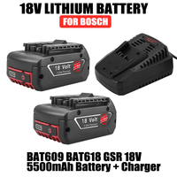 BAT609 BAT610 BAT618 BAT619 18V 5500mAh Lithium Ion Battery Replacement For Bosch 18V Professional Drill Battery GBA 18V GSR 18V