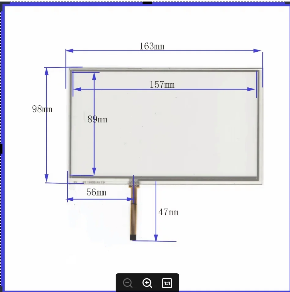 

ZhiYuSun 7 inch TOUCH Screen panels 163mm*98mm for GPS or commercial use post 163*98 AT 1105D A1 7.0
