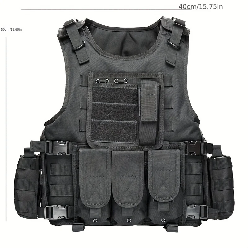 Multifunctional Tactical Training Vest, Chest hanging MAG bag, Multiple pockets, Outdoor Plug-in Board Vest for Hunting Wargame