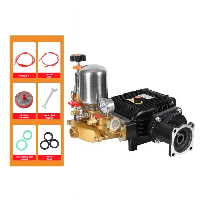 Free Butter Three-Cylinder Plunger Pump Agricultural High-Pressure Sprayer Garden Pressure Pump Car Wash Pump Head 60/26