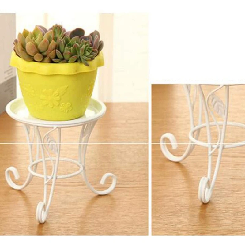 Flower Stool Metal Flower Stand,European Style Stool Balcony Floor Garden Flower Pot Planter Holder Decor Plant Shelve A