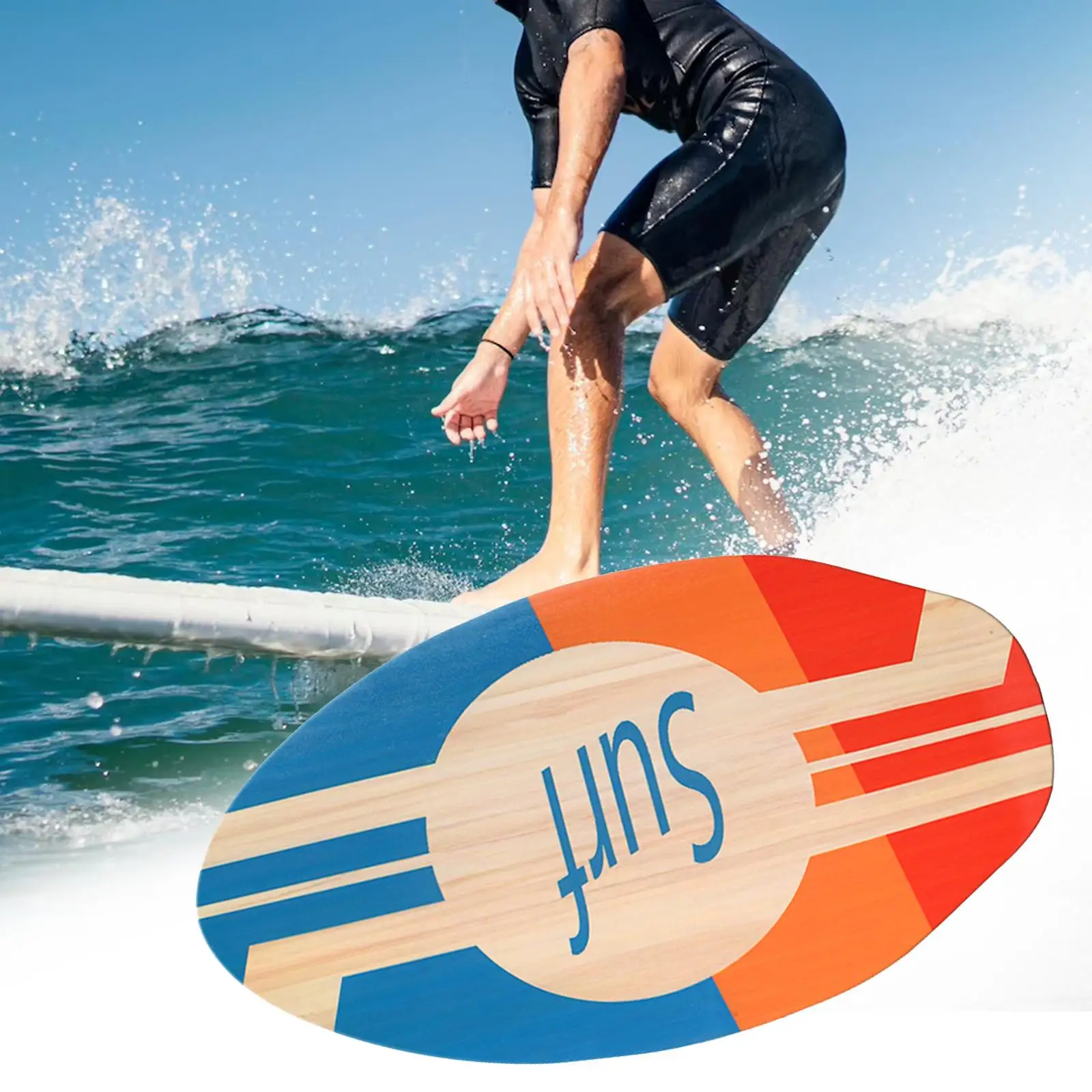 Suring Skimboard Wooden Surfing Skim Boards Beach Water Toys Surfboards for Kids Adults Teens Men Women Water Sports