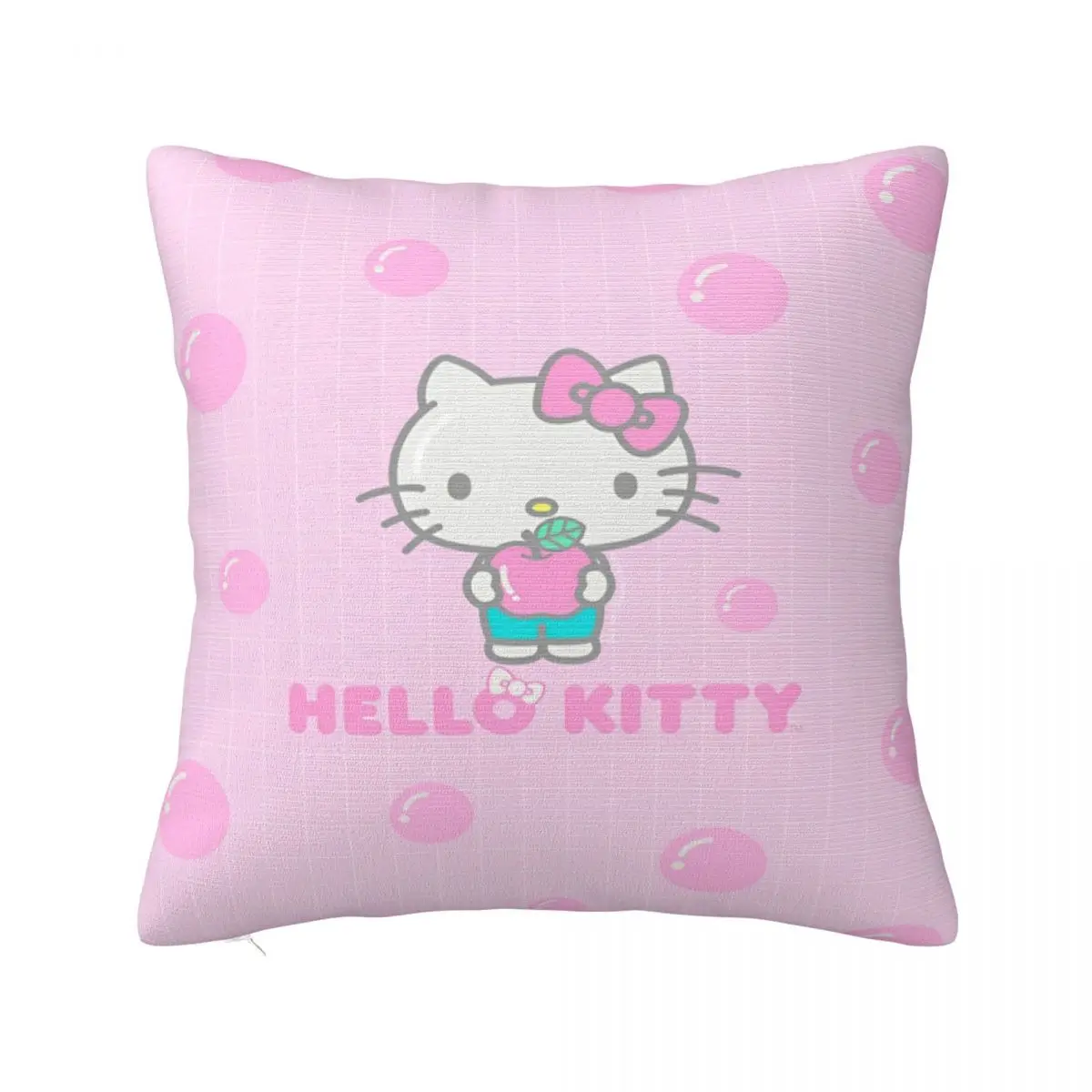 

Printed Official Hello Kitty Apples Pillowcase Polyester Cushion Cover Gift Cartoon Throw Pillow Case Cover Home Square 45*45cm