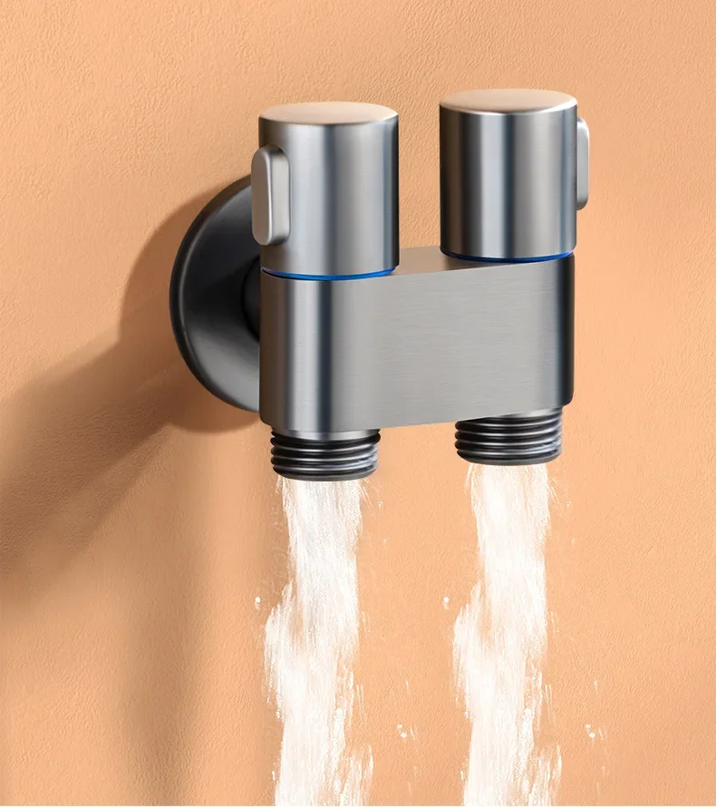 위생적인 샤워 변기 비데 분무기, 샤워헤드 이중 배출구 앵글 밸브, 벽걸이 이중 배출구 비데 변기 액세서리