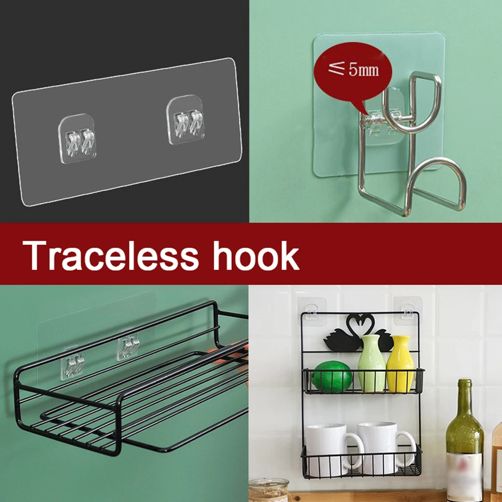 Shower Rack Adhesive Hook Replacement Strong Sticker Hook For Bathroom Corner Shelf Basket Soap Dish No Drilling Organizer