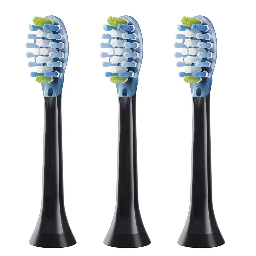 3pcs Black Brush Heads Adapted For Philips Sonicare G3 C3 W3 Premium White W2 Diamond Clean HX9 Series Electric Toothbrush HX906