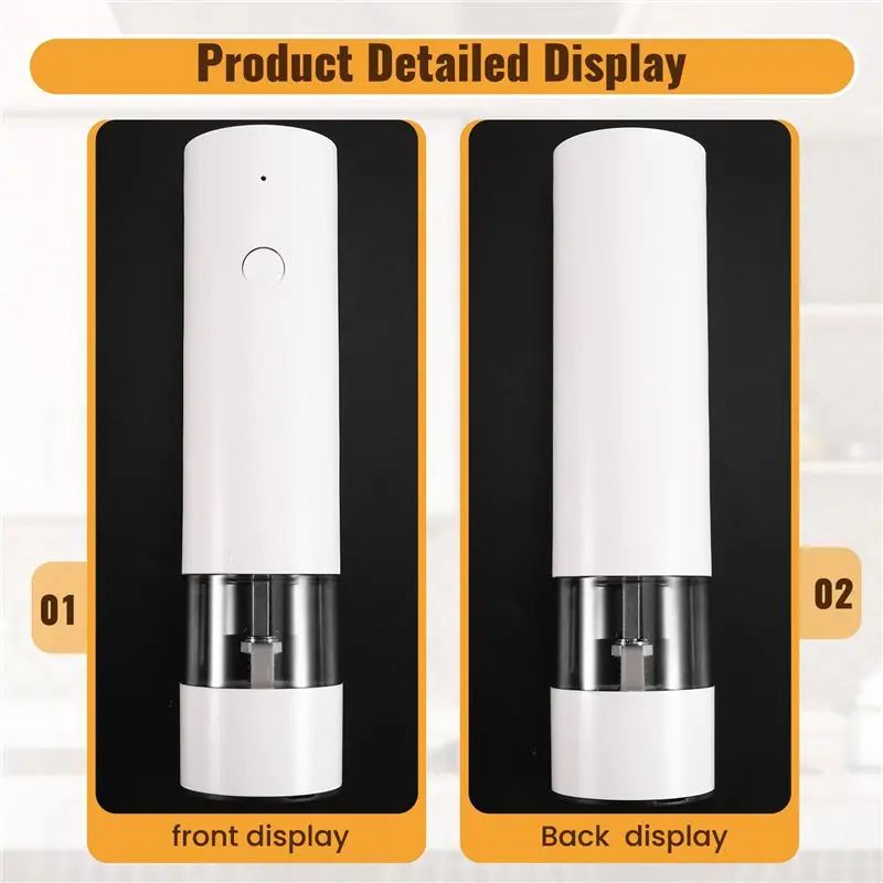 [NEW!N92R】 Electric Salt And Pepper Grinder Automatic Mill One Hand Operation Convenient Design Perfect For Kitchen And BBQ Use