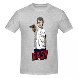 Men Yusuf Dikec Easy Shooter Turkish T Shirt Vintage Oversized Cotton Crewneck Custom Sleeve Anime Shirt