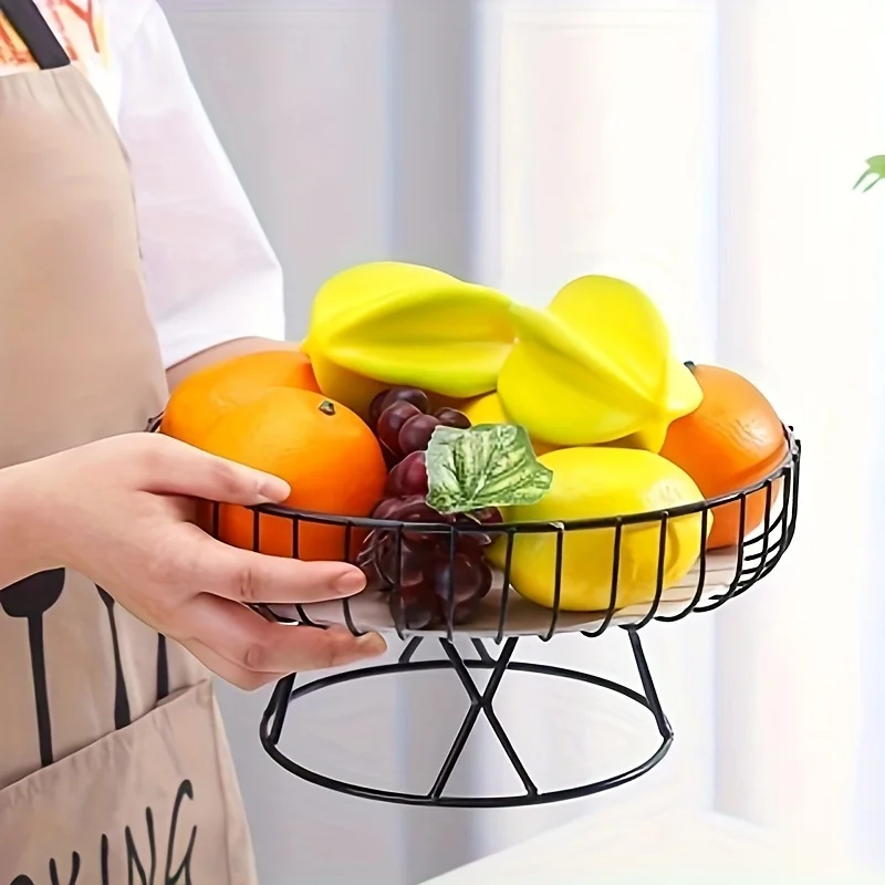 

Marble base metal fruit tray with a hollow design,suitablefor tabletop display and storage in the kitchen living room,or bedroom