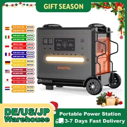 Estación de energía de onda sinusoidal pura Q2402M, 2500W, 12 puertos de salida, almacenamiento de energía, carga Solar, carga completa de 1,5 h con carrito