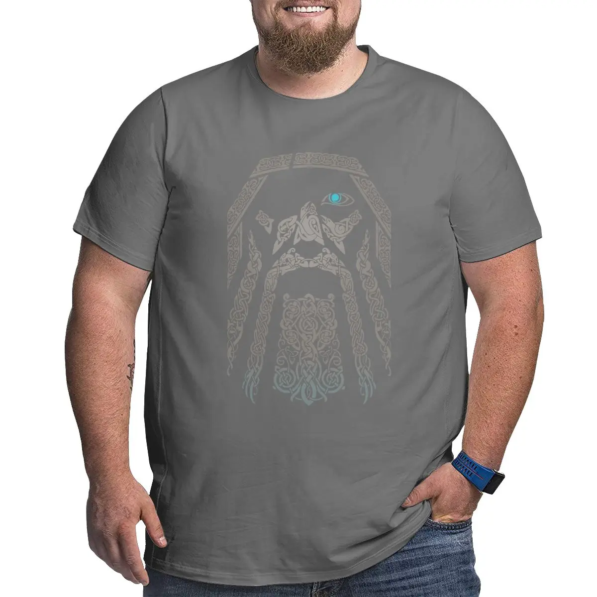 Odin Viking Valhalla Norse Mythology100% Cotton printed Clothes graphic tee Round Neck Big Tall Tees Large 4XL 5XL 6XL T-Shirt