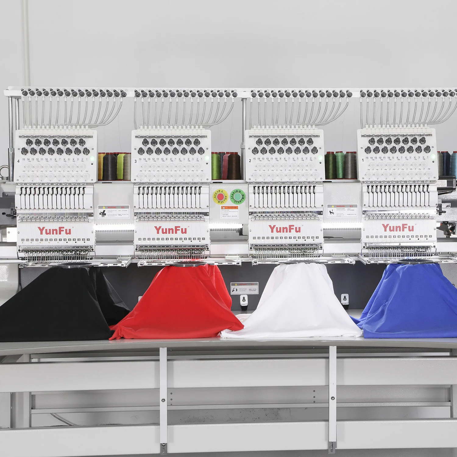Computerized 4 Heads Industrial Embroidery Machine 12/15 Needles for Socks DAHAO Control System