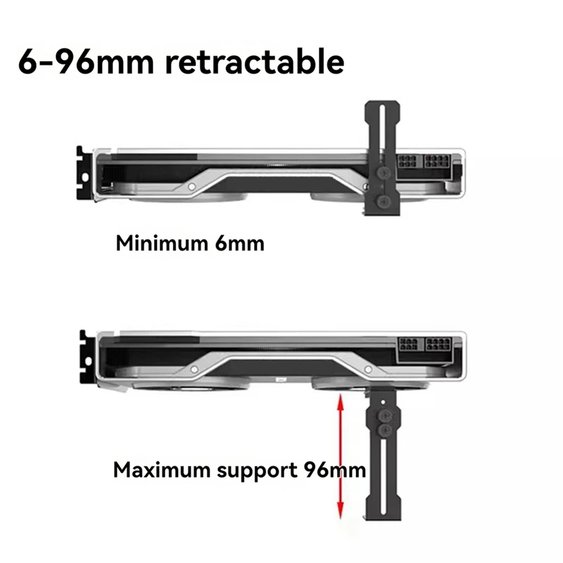 GPU Support Frame Adjustable GPU Brace Prevent Sagging Video Card Support Bracket For Chassis 12Cm Fan Position