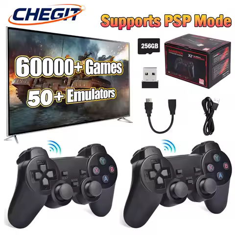 X2 Plus Game Stick 256G 60000+Games New 4K HD Video Game Console 2.4G Double Wireless Controller Game Stick For N64/PSP/PS1/GBA