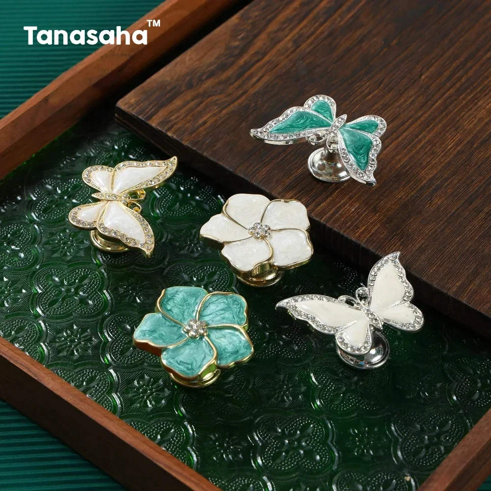 Butterfly Zinc Dresser Handles for Novelty Knobs Furniture Cupboard Flower Drawer Knobs Kitchen Bookcase Handle Cabinet Handle