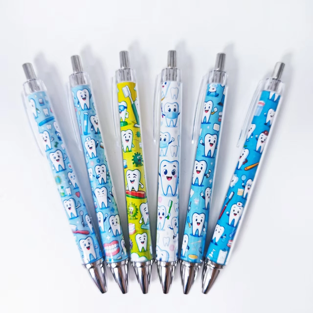 

6 шт./12 шт., креативные выдвижные ручки с зубной тематикой, шариковые ручки с зубами, повседневные офисные студенческие канцелярские принадлежности для учебы, подарочные ручки