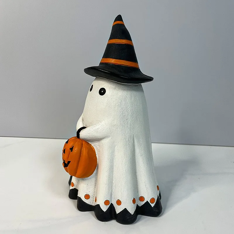 Cute Ghost Doll Resin Crafts Home Desktop Halloween Creative Ghost Pumpkin Fun Decoration Festival Party Atmosphere Props