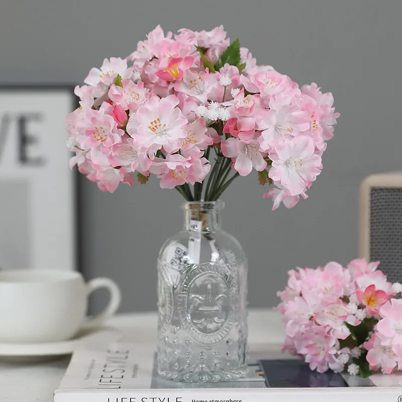 

15 High-quality Cherry Blossom Simulation Flowers for Valentine's Day, Birthday Gifts, Wedding Home Decoration