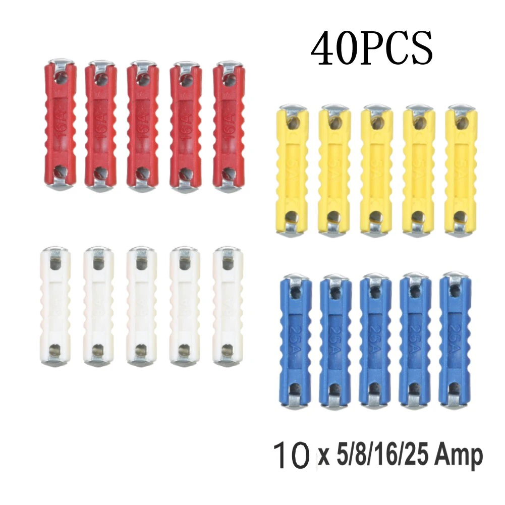 Classic Car Auto Fuses Kit Supplies 40pcs Assortment Ceramic Continental Car Fuse Torpedo Type Safe High Quality