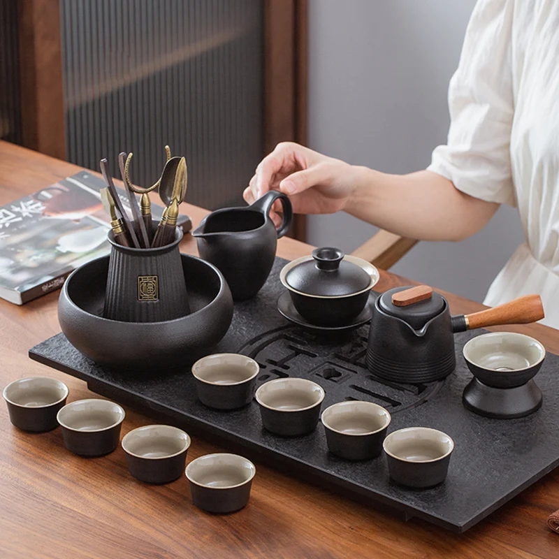 

Chinese Puer Tea Set Gaiwan Ceremony Teapot Kung Fu Free Shipping Chinese Yixing Tea Set Tray Teaware Tasse Kitchen Accessories