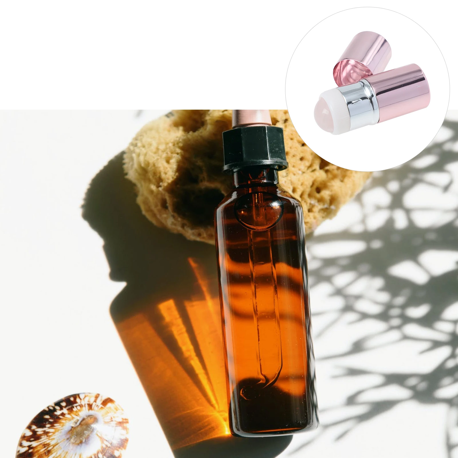 

Volcanic Stone Roller Pink Facial Jade Ball Massager for Eyes Neck Cooling Tightening Skincare Tool Cream Absorption Aid Beauty