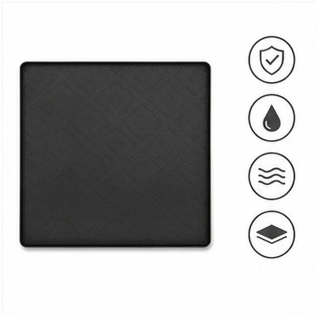 Silicone Mini Fridge Drip Tray Spill-Proof Raised Edges Non-Slip Protective Mat 20x20x0.2 Under Appliance Base Pad Washing